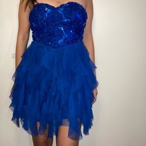 Blue sparkly mini dress